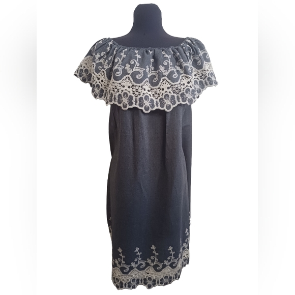 Linen Embroidered Dress Size XXL - Picture 2 of 5